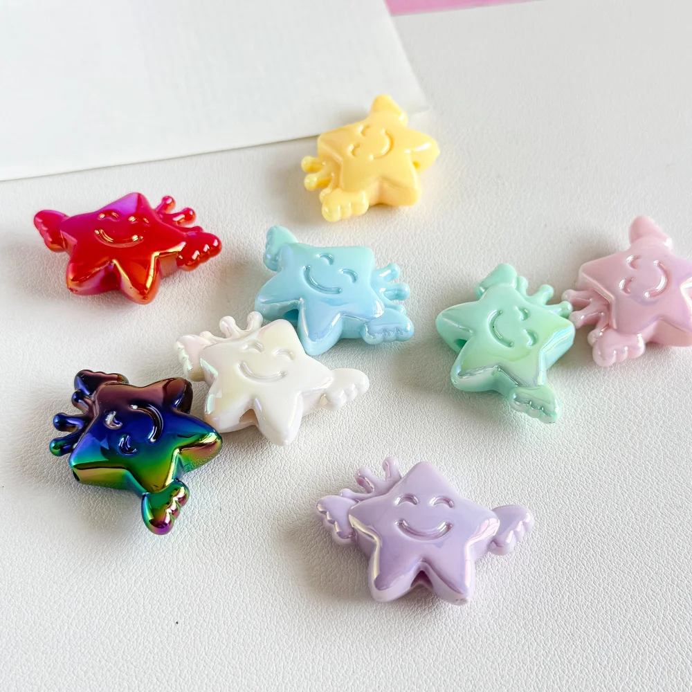 

Cordial Design 28*39MM 100Pcs Acrylic Beads/Hand Made/Star Shape/Aurora Effect/Jewelry Findings & Components/DIY Making #19258