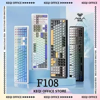 AULA F108 Mechanical Keyboard Tri Mode Bluetooth 108key Gasket Hot Plug RGB Wireless Game Customized Keyboard PC Accessory Gifts