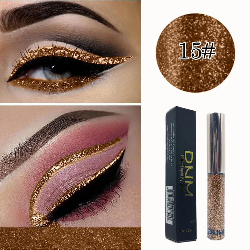 16 Farben Diamond Liquid Eyeliner Professional Silver Green Shiny Eyes Flash Langlebiger flüssiger Glitzer-Eyeliner Beauty Makeup – Detail 16
