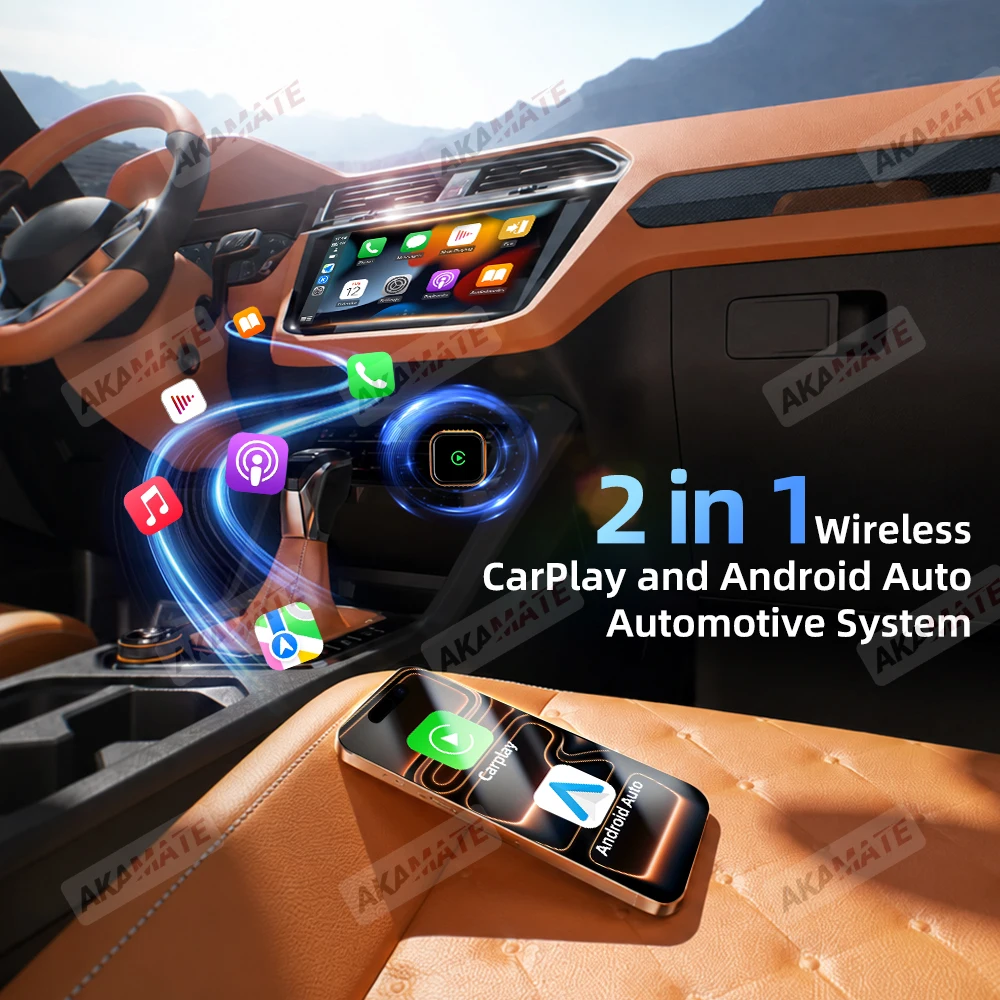Wireless Android Auto CarPlay Adapter USB Dongle Convert Wired To Wireless Auto Connect Bluetooth CarPlay Car Smart Box 2in1