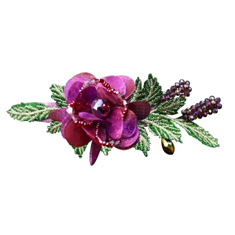 Elegantes Garn Blumen blatt Haarnadel Haarschmuck für Frauen Retro Rückseite des Kopfes Schachtel halm Feder clip Mamas Kopf bedeckung Tiara