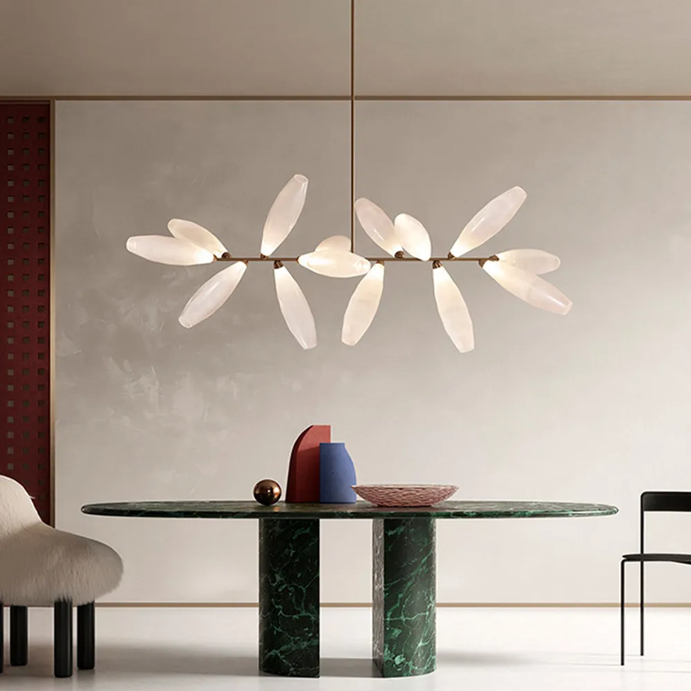 

New Modern LED Chandeliers For Staircase Oval Glass Hanging Light Kitchen Island Pendant Ceiling Lamp Living Room Lustre Fixture