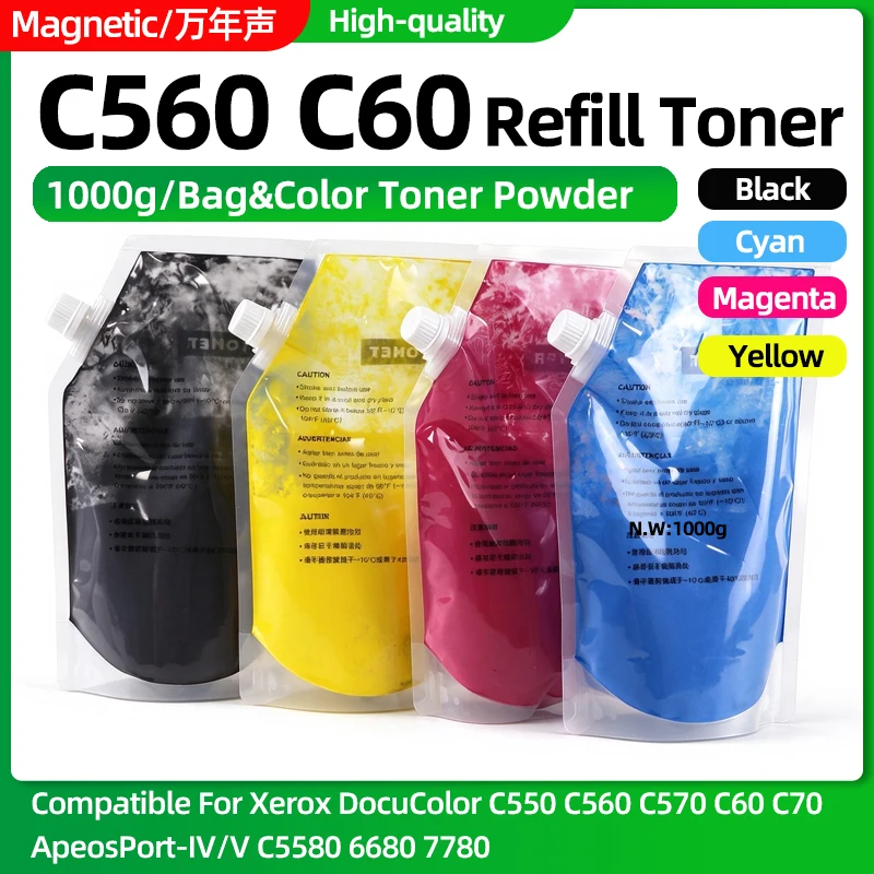 1000g Compatible For Xerox C60 C70 C550 DocuColor C560 C570 C550 C5585 C5580 C6680 C7780 C7785 Color Copier Toner Powder Refill