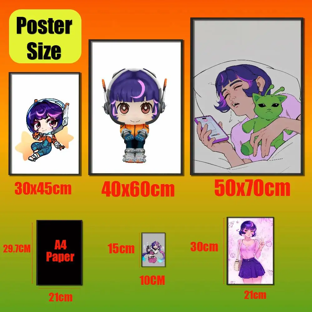 For Overwatch Juno Fanart Poster Cover Wall Sticker Bedroom Custom Self-adhesive Decoration Fans Playbill