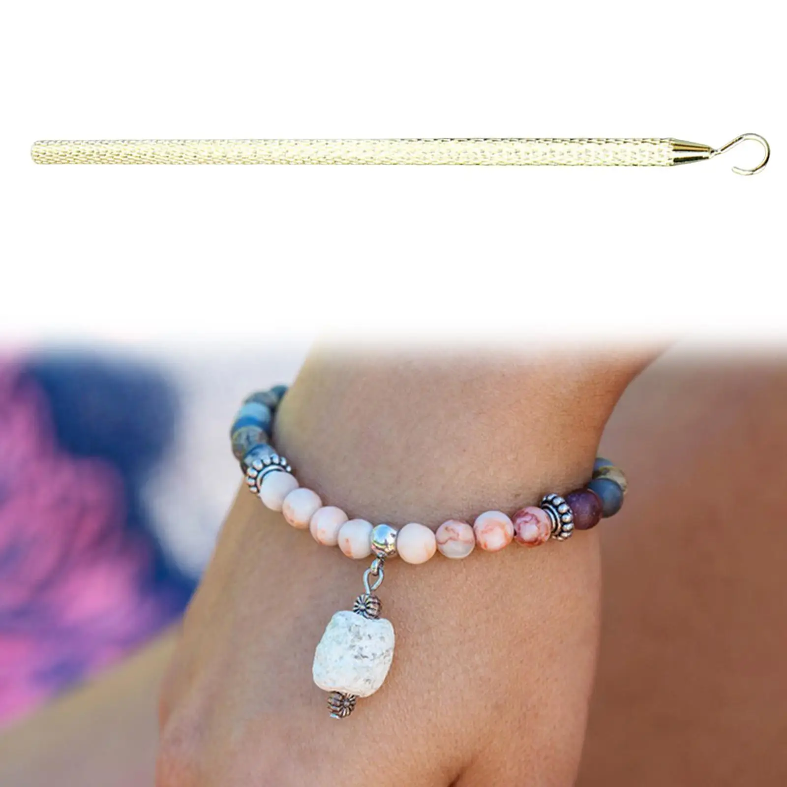Bracelet Helper with Hook Comfortable Grip to Put on Yourself Nonslip Jewelry Clasp Helper Assistance Tool for Family Friends
