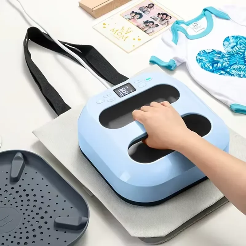 PYD Life Portable Easy Craft Hand 9x9" Sublimation Transfer Heat Press Machine for T-shirts Constant Temp Control 110v Only