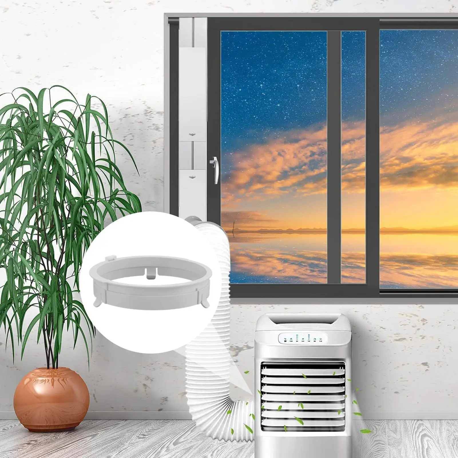 Portable Air Conditioner Exhaust Hose Coupler Window Adapter A/C Unit Tube Connector Parts & Accessories for Garage Home