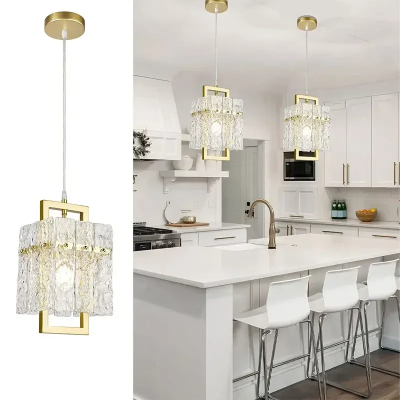 Modern America Style Copper Bedside Hotel Glass Adjustable E14 modern Chandelier Pendant Lamp for bedside