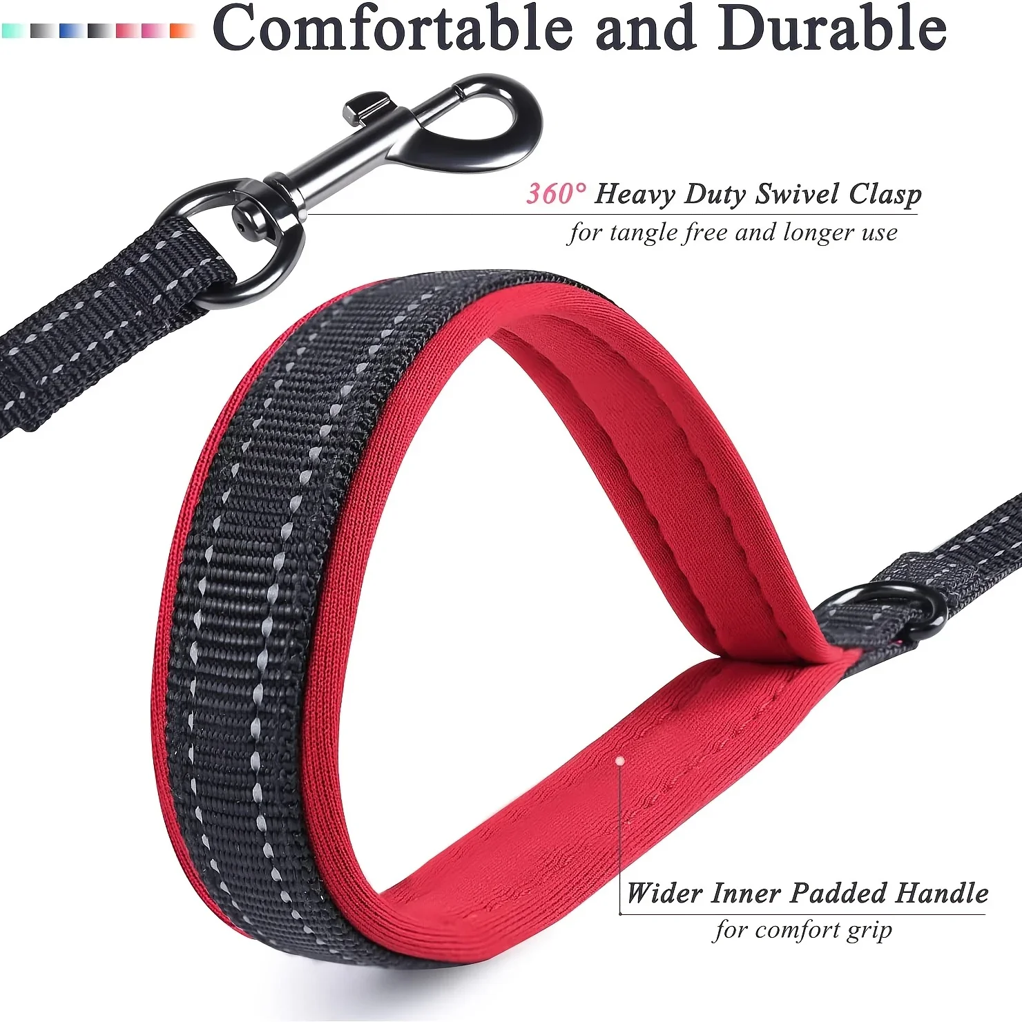 สายจูงสุนัขท่องเที่ยวกลางแจ้งสุนัข CHAIN Heavy Duty Double Handle สําหรับ Greater Control การฝึกอบรมความปลอดภัย Dual Handle