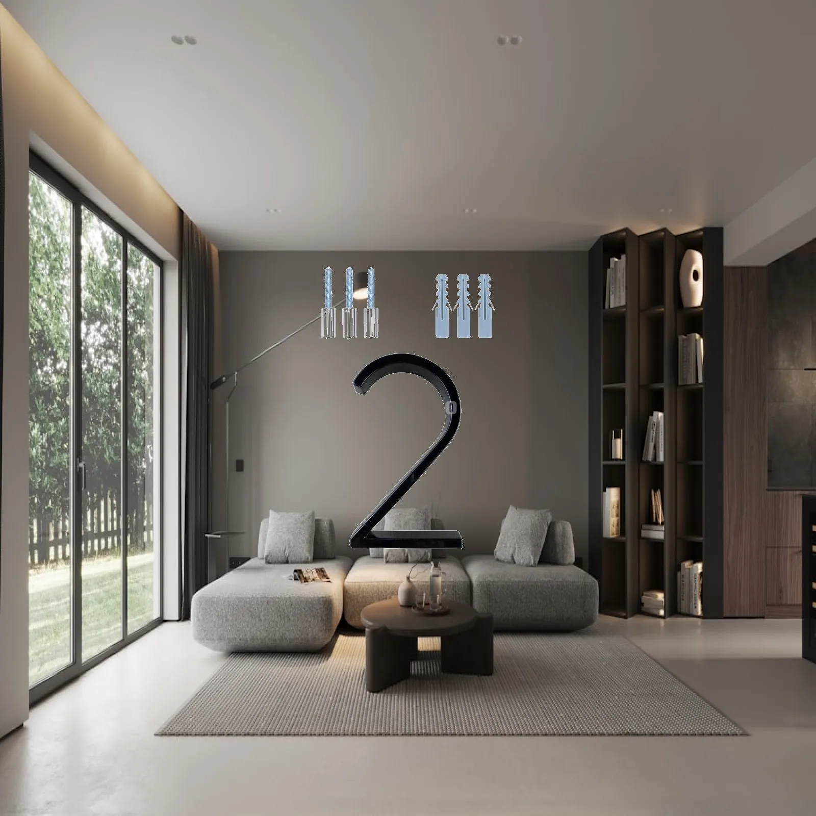 Floating Design House Number Outdoor Address Marker for Luxury Home Garden Coffee Shop Mailbox Decor
