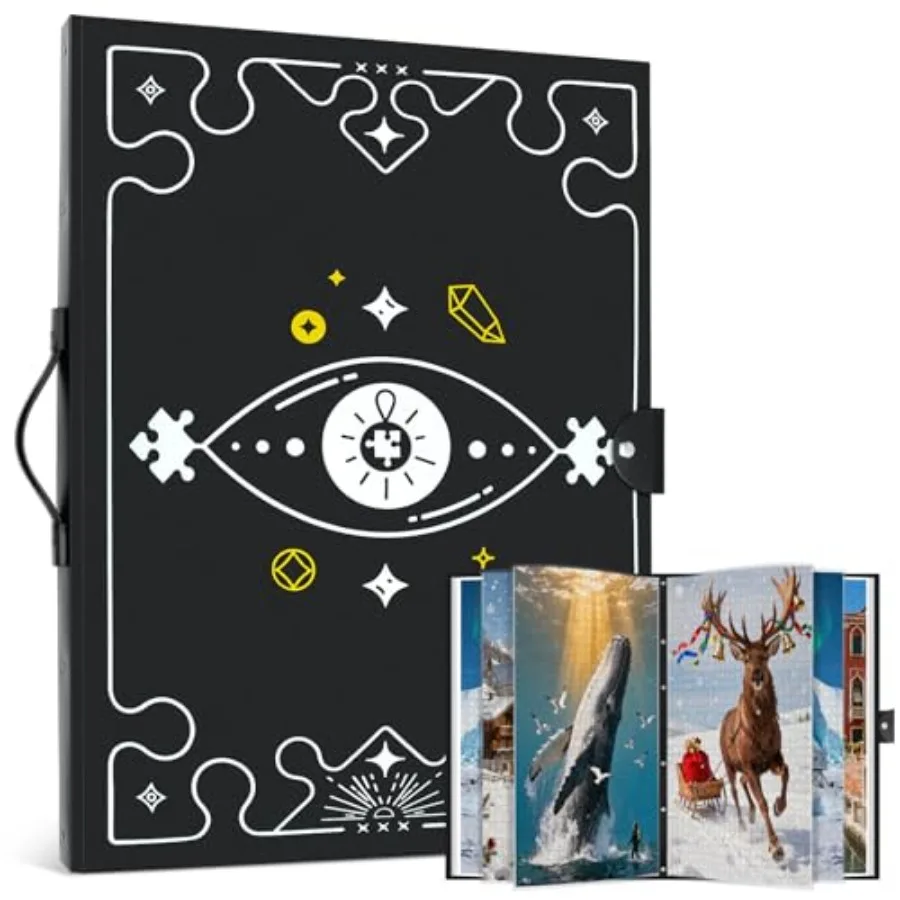 

Puzzle Storage Folder for 1000-Piece Jigsaws - 26 Pockets, Dustproof and Protective with HD Film, Portable Large-Capacity Organ