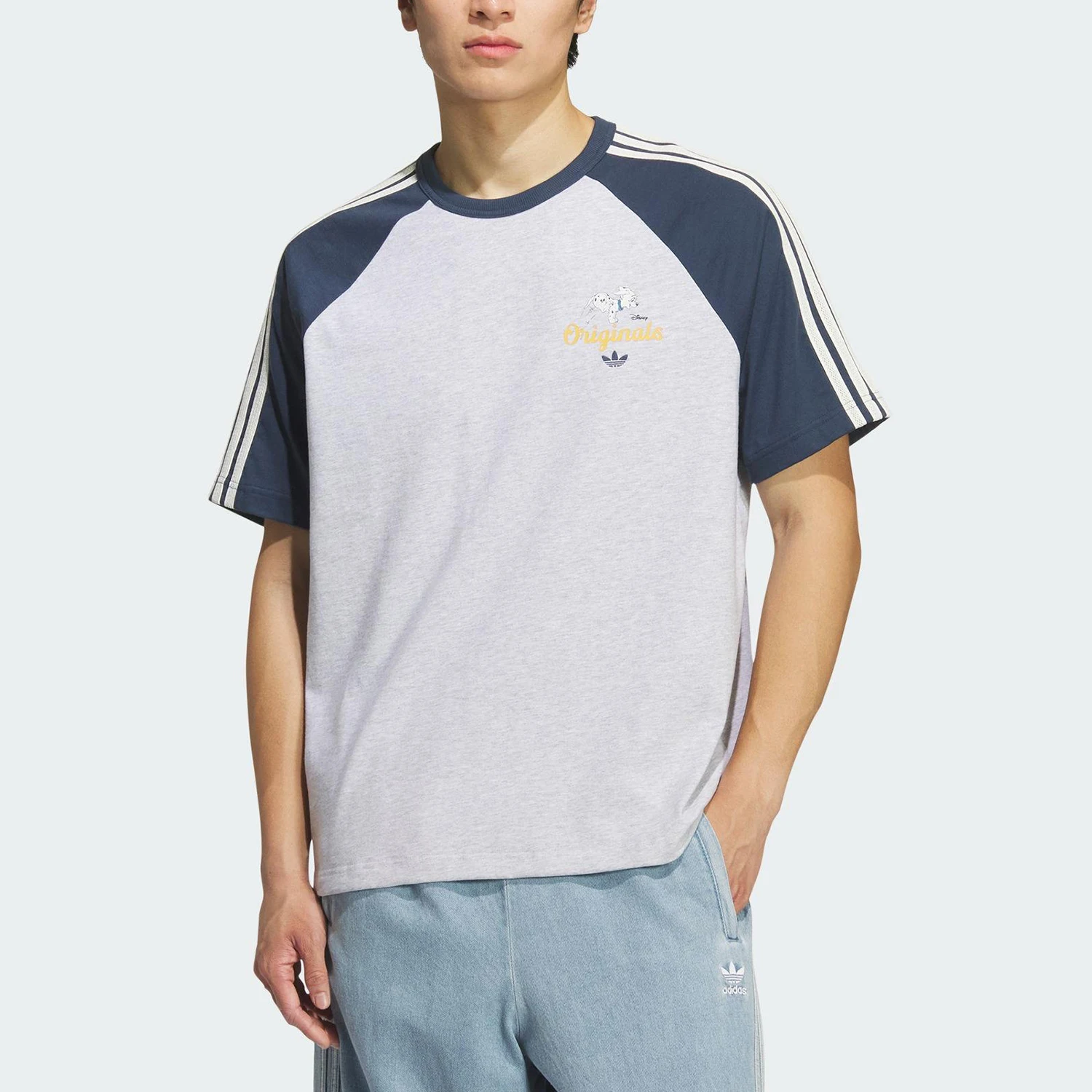 

Adidas Originals Unisex Loose Printed Knitted Breathable T-shirt KG6685