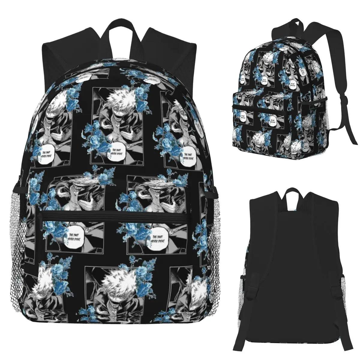 Mochila para estudiantes My Hero Academia Dabi Anime Blue Flowers, mochila escolar, mochila de viaje para senderismo, mochila para niños y niñas, bolsos de hombro