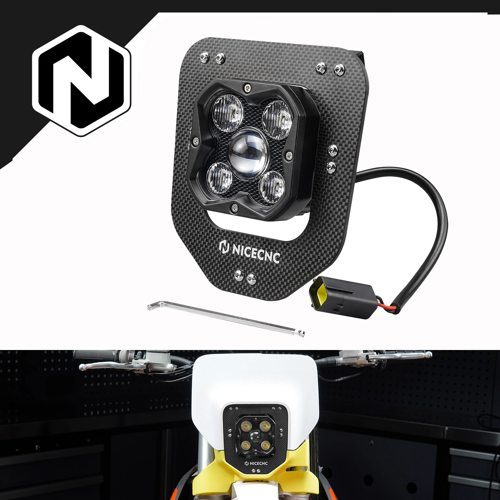 

NICECNC For Husqvarna TE 300 2024-2025 28W 12-30V LED Lamp Headlight FE350 FE450 FE501 TE250 FE250 24-25 Motorcycle Accessories