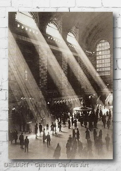 

GRAND CENTRAL STATION - VINTAGE Canvas Poster NEW YORK CITY NYC Custom Size Available Room Decoration Home Decor Wall Art