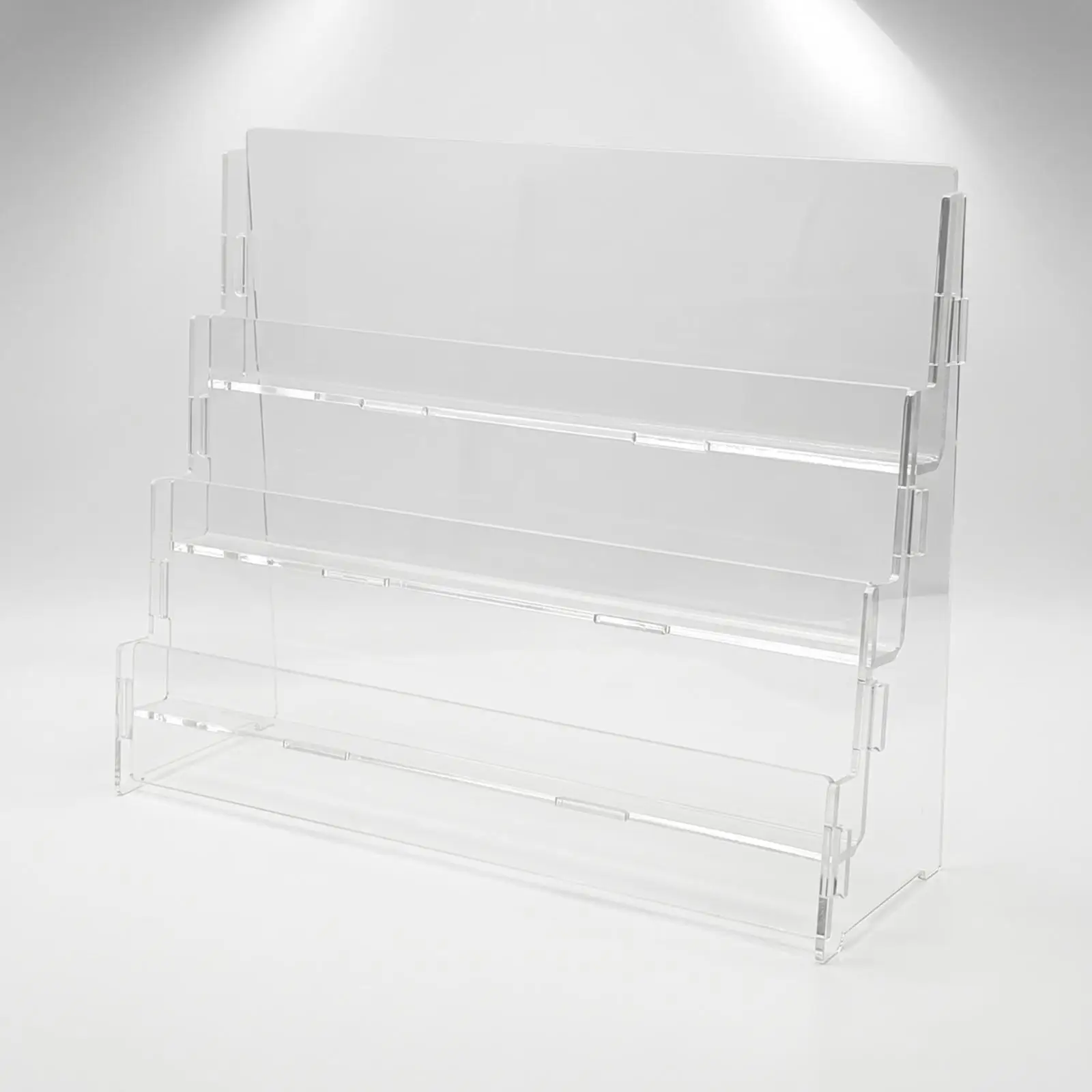 Clear Acrylic Display Stand for Cards 4 Step Tiered Rack Holder for Pokemon Card Collection Desk Tabletop Showcase