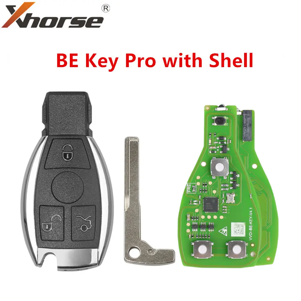 Xhorse VVDI BE Key Pro For Benz Remote Key Improved Version With Smart Key Shell 3 Buttons Get One Token For MB BGA Tool No Logo