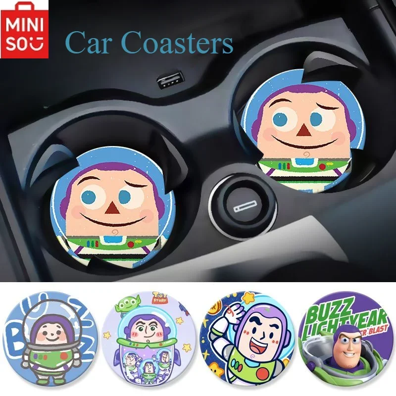 

MINISO Disney Buzz Lightyear Car Coaster Men's Anime Universal Car Interior Decoration Anti-slip Mat Multi-function Mat