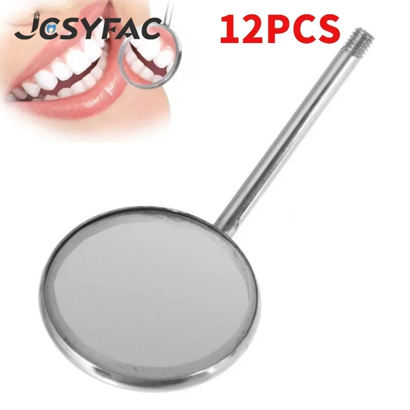 

12Pcs/box Dental Mouth Mirror Head Stainless Steel Cone Socket Intraoral Oral Mirror For Inside Mouth Accessory