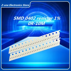 100pcs 0402 1% SMD resistor 0R ~ 10M 1/16W 0 1 10 100 180 220 430 ohm 1K 2.2K 10K 100K 0R 1R 10R 120R 150R 240R 390R 1M 470K 510