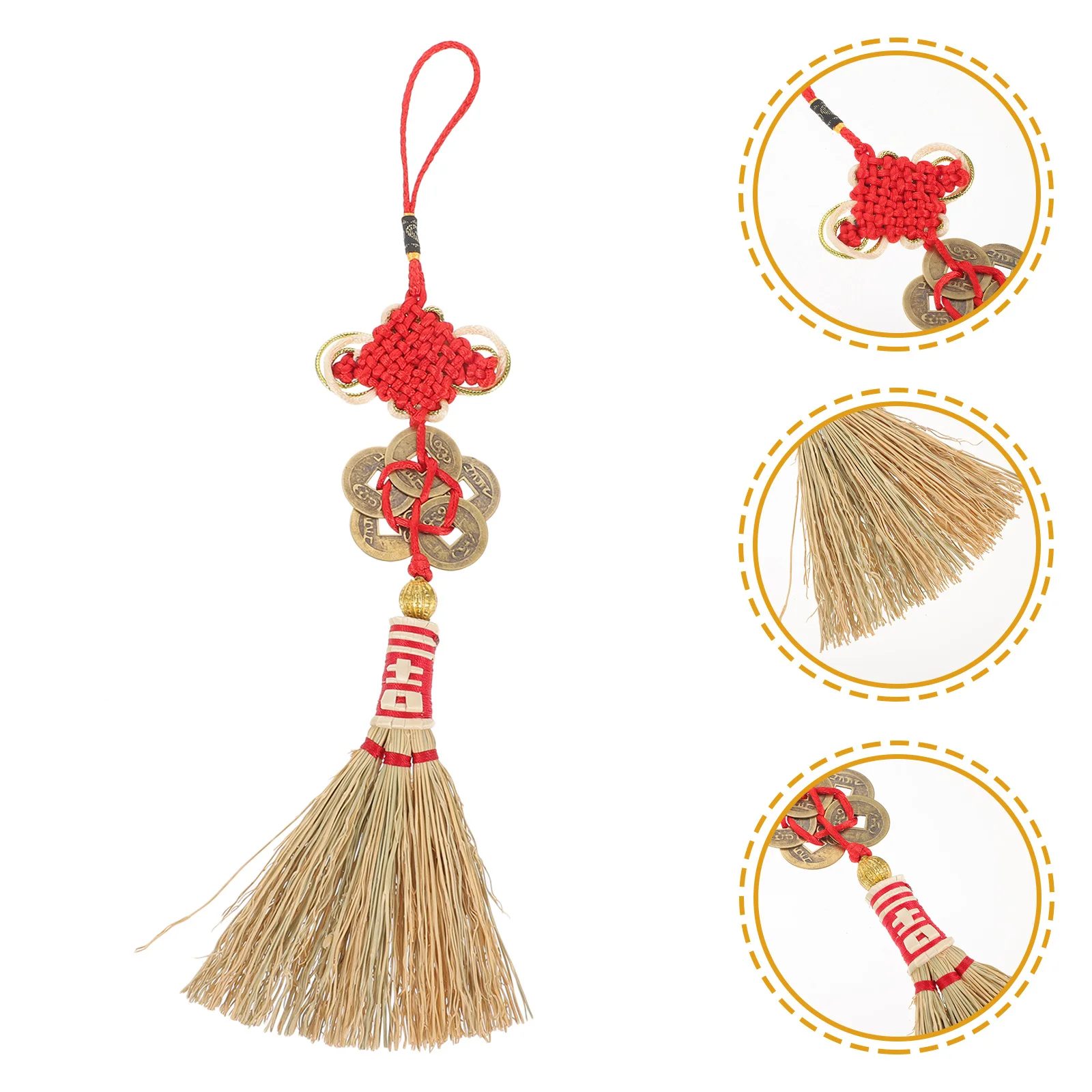 

Mini Broom Pendant Chinese New Year Hanging Ornament Festive Decor Craft For Home Office Car Spring Festival Decoration