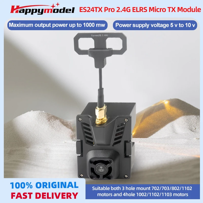 Happymodel ES24TX Pro 2,4 GHz ExpressLRS ELRS-zendermodule Vermogen 1000 mw Ondersteuning OpenTX-radiozender met Micro JR-bay
