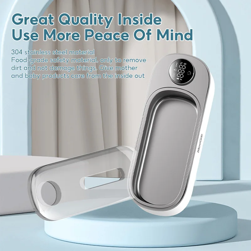 MeeGoo Portable Ultrasonic Cleaner Machine, 440ml Clean Pod Ultrasonic Cleaner, Jewelry Cleaner Machine for Ring, Glasses, Make