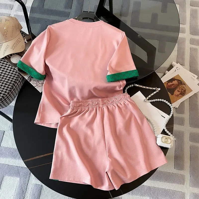 الوردي الدب مجموعة المرأة الصيف ضوء نمط الأمومة رائجة البيع للموسم الجديد هونغ كونغ نمط المألوف الدب رقيقة السراويل اثنين بي #3