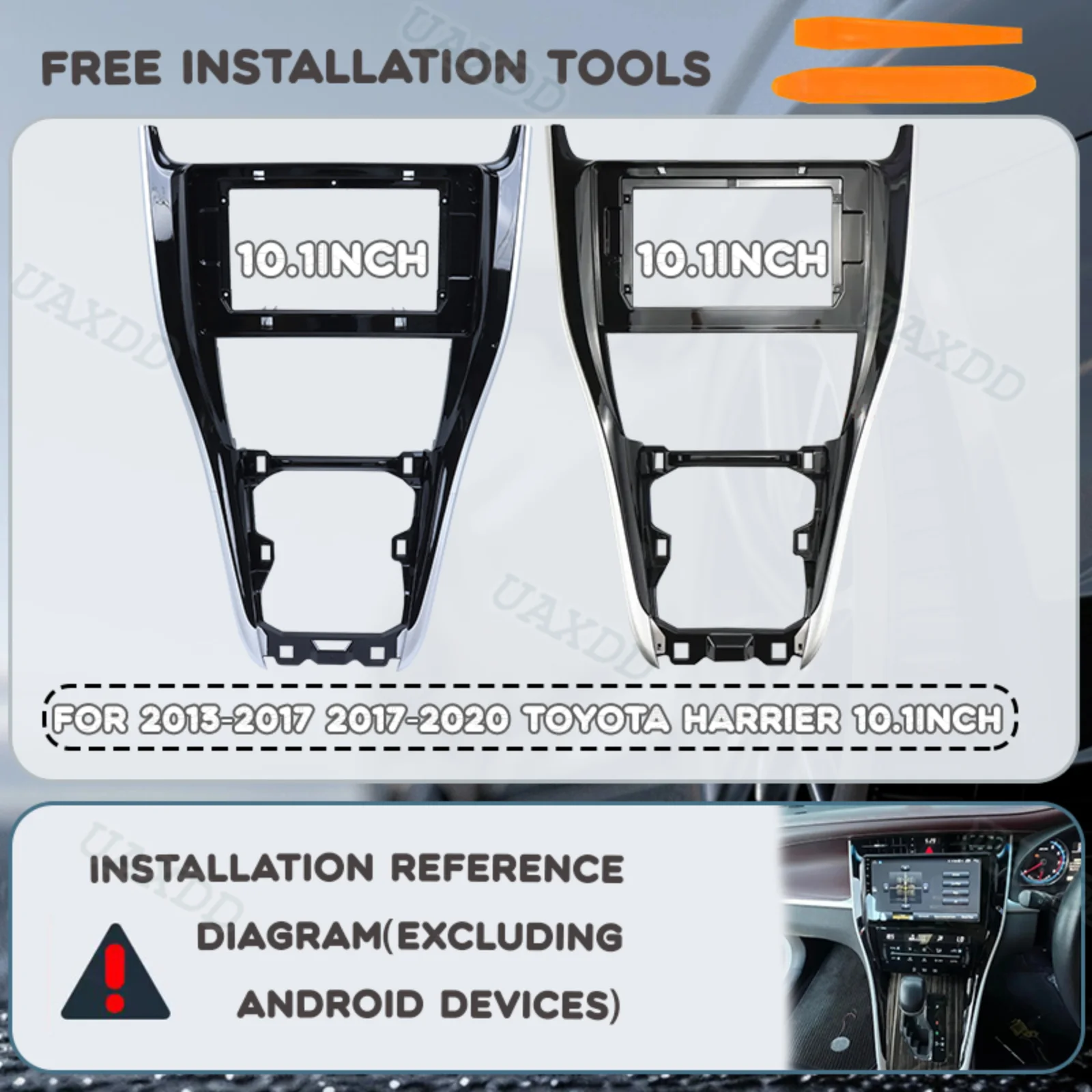 Car For 2013-2017 2017-2020 Toyota Harrier 10INCH plastic accessories Kit panel frame fascia dashboard interior center console