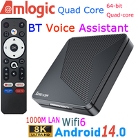 Amlogic S905 X5M Android 14.0 Quad Core 8K Video Decoding Voice Assistant AI SR 1000M LAN Wifi6 BT5.0 Smart TV Box X88 PRO