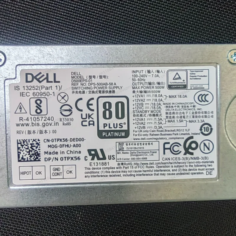 500W PSU for Dell XPS 8950 3710 3910 T3660 7000MT, Desktop Power Supply Upgrade for Graphics Card