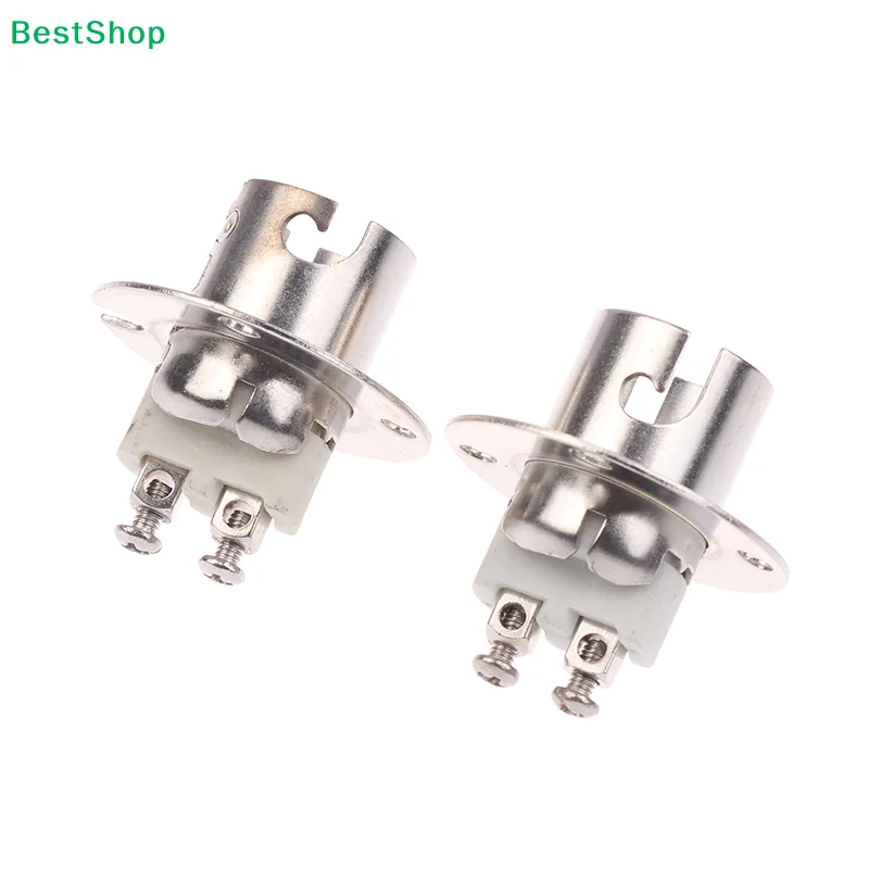 ❄BA15D Dual-Pin Bayonet Light Socket - Metal Flange Mount Lamp Holder for Automotive/Boat Lights (26x29mm Dimensions)