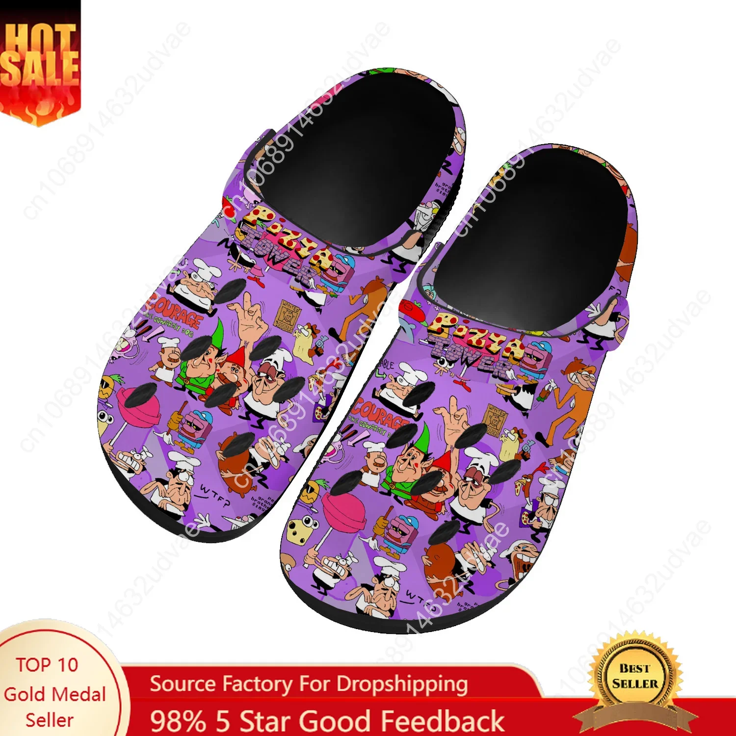 Pizza Tower Water Shoes Mens Womens High Quality Fashion Home Garden Clogs Customizd Sandals Beach Breathable Hole Slippers