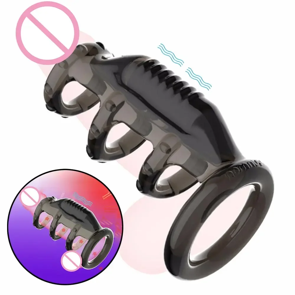 Sex Toys para homens e mulheres, Hand Free, Sucking Pro, Soft Penies Rings, Penis Cover, Vibrator Figure, Cinsel Set, Cage Massers