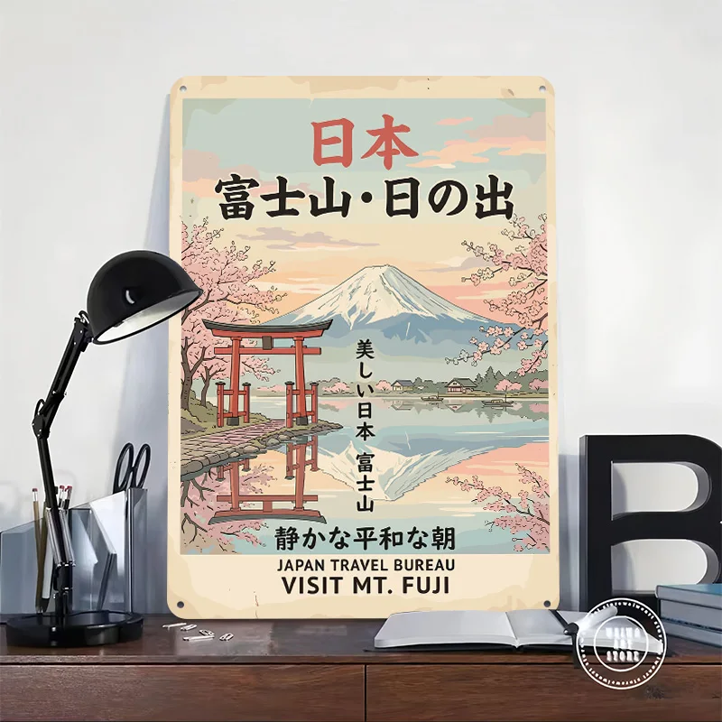 Vintage Japan Travel Potrait 3D Texture Metal Poster Customized Wall Art Tin Sign Gift for Mancave Decoration Room Decor Luxury