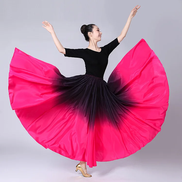 1 unids/lote falda degradada de danza del vientre a la moda para mujer falda de baile para actuación de mujer