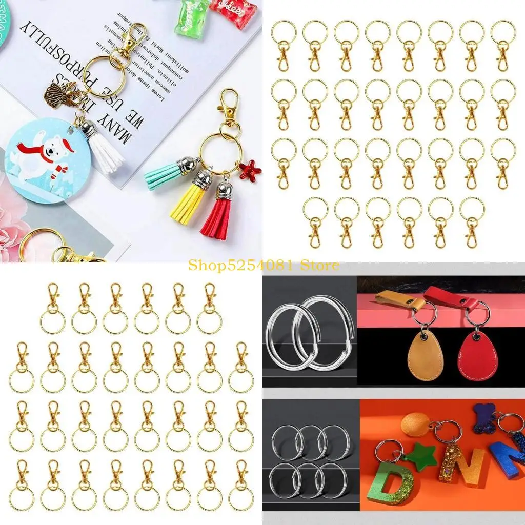 

AXYC Swivel Snap Hooks with Key Rings Metal Swivel Lobster Claw Clasps for DIY Keychain Lanyard, Jewelry Making, Craft