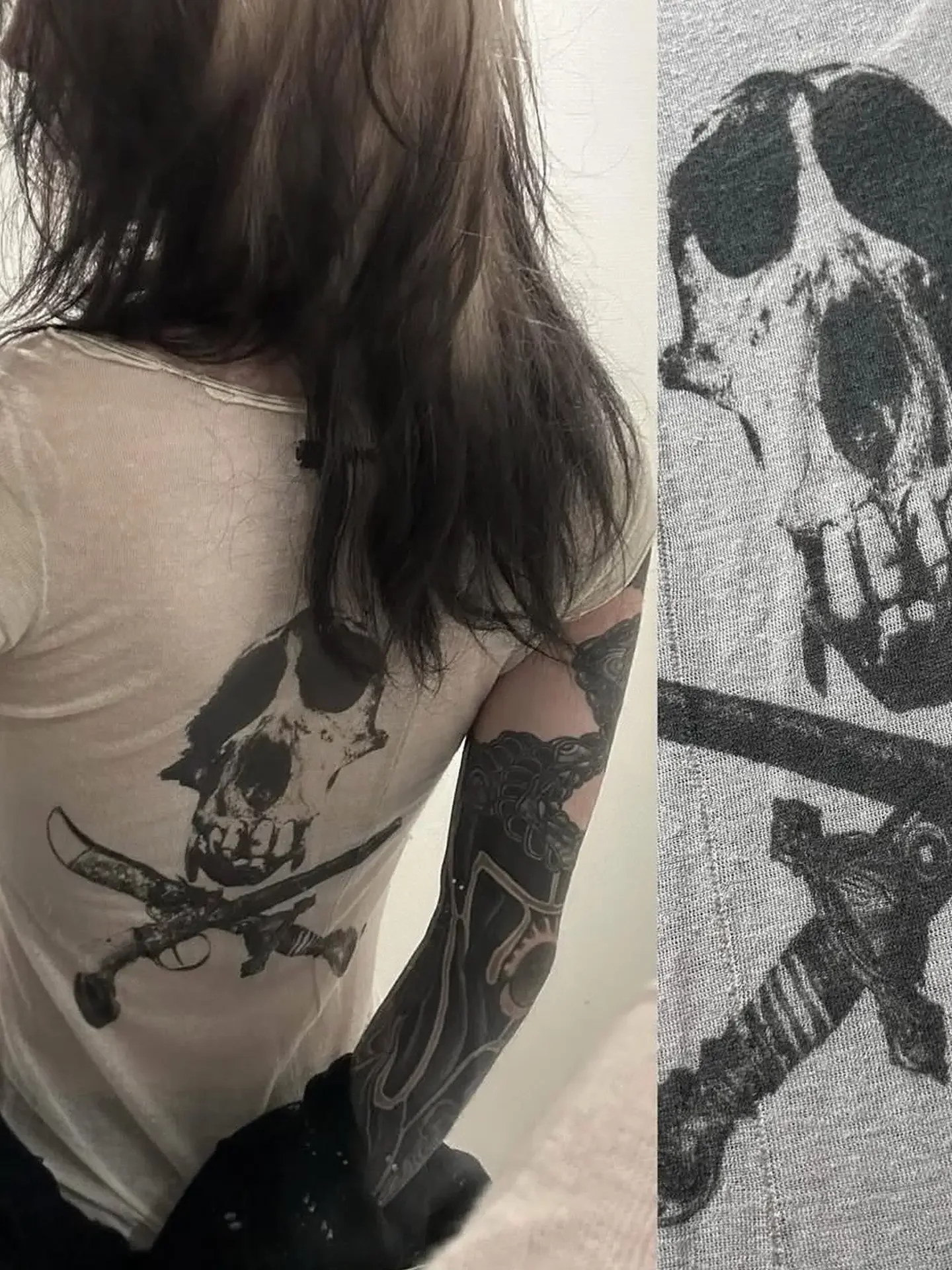 Ifsixwasnine Visual Pioneer Medieval Skull Vest Printed Pattern T-Shirt