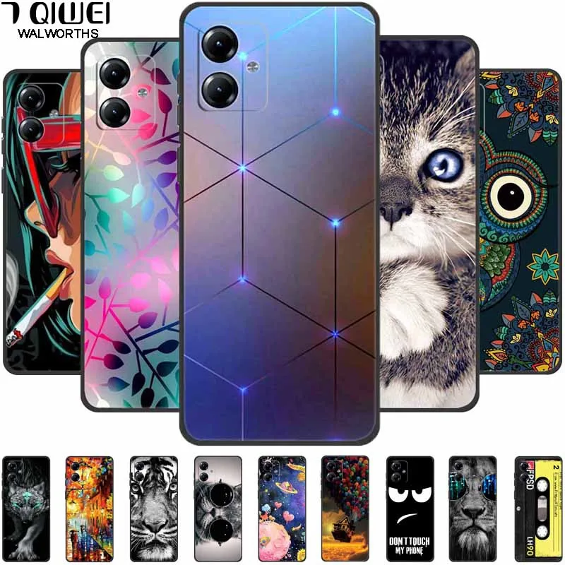 For Moto G54 / G14 / G84 Case Phone Cover Soft TPU Black Bumper for Motorola Moto G54 5G MotoG54 G 54 84 Coque Silicone Capa