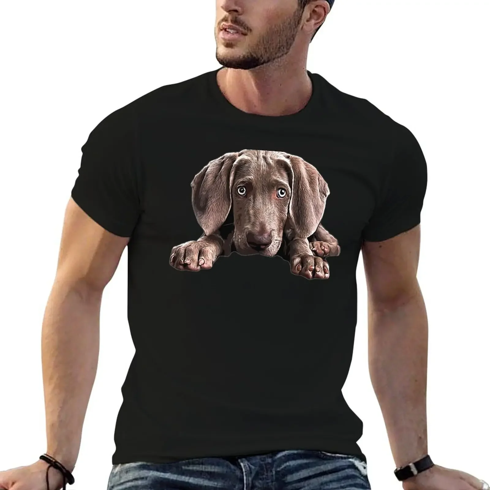 Weimaraner Cute Puppy Eyes T-Shirt essential t shirt graphic tee shirt clothing for men