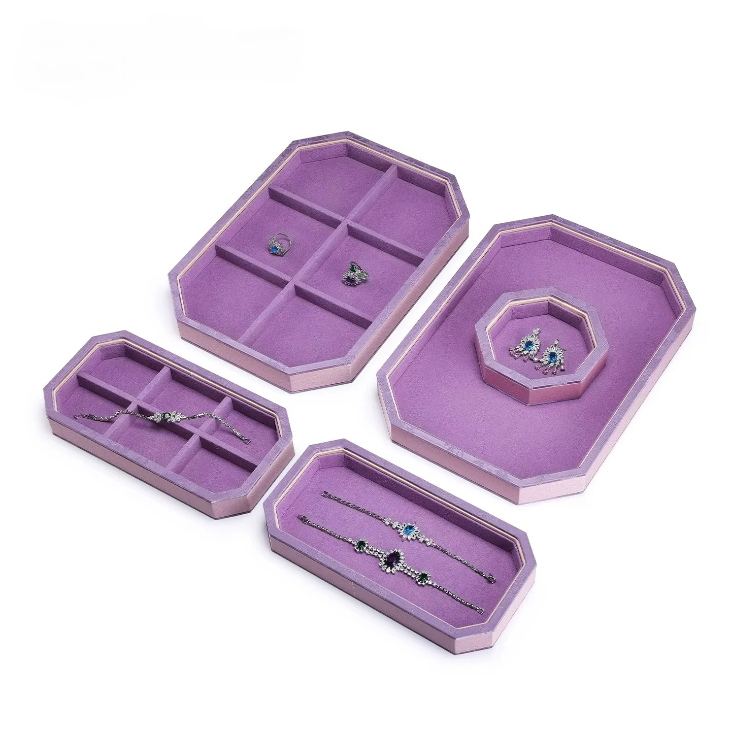 Palace-style covered jewelry tray dust-proof necklace ring bracelet storage tray jewelry display tray