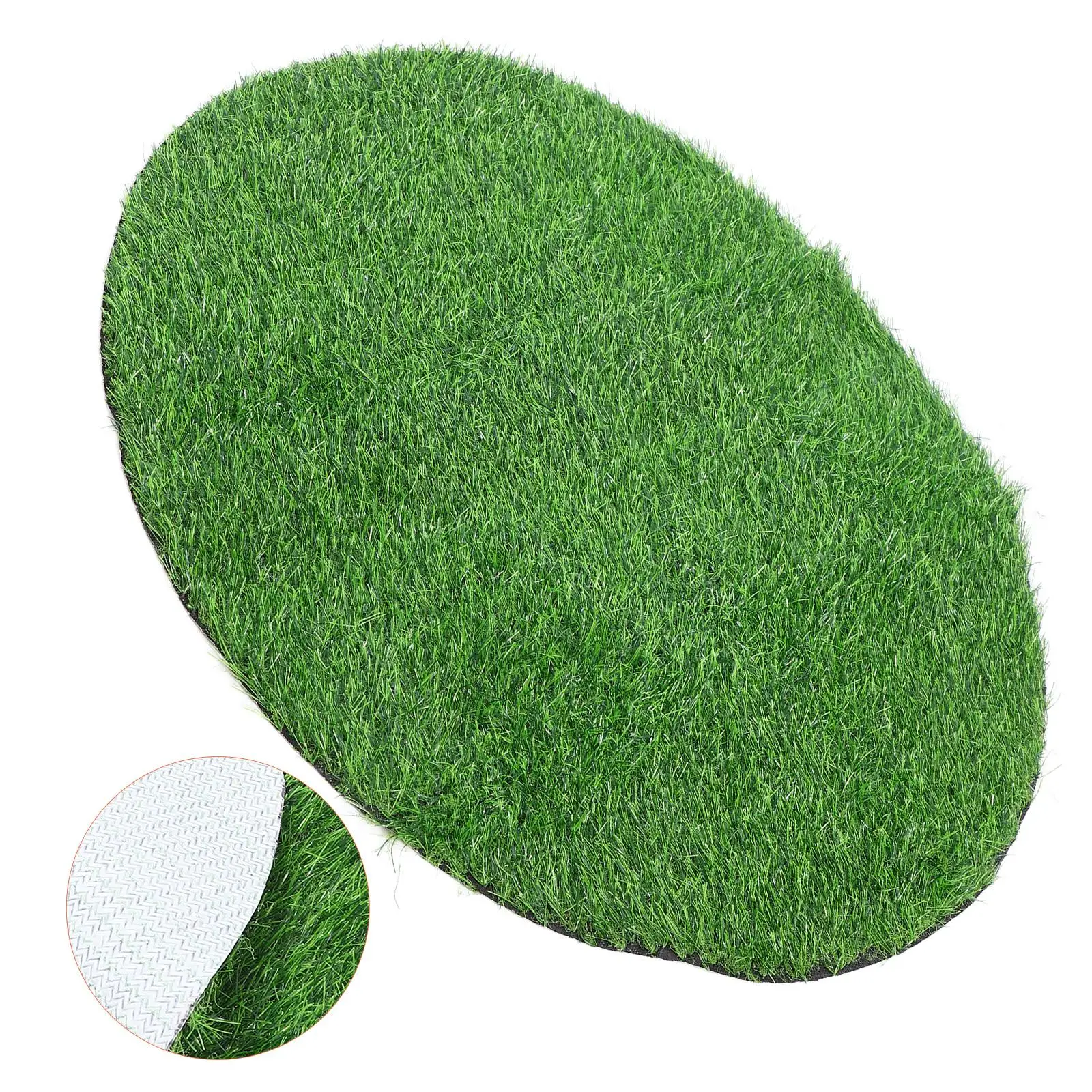 Manhole Cover Decorative Lawn 70cm Round Fake Grass Rug for Patio Table Centerpiece Artificial Turf No Watering