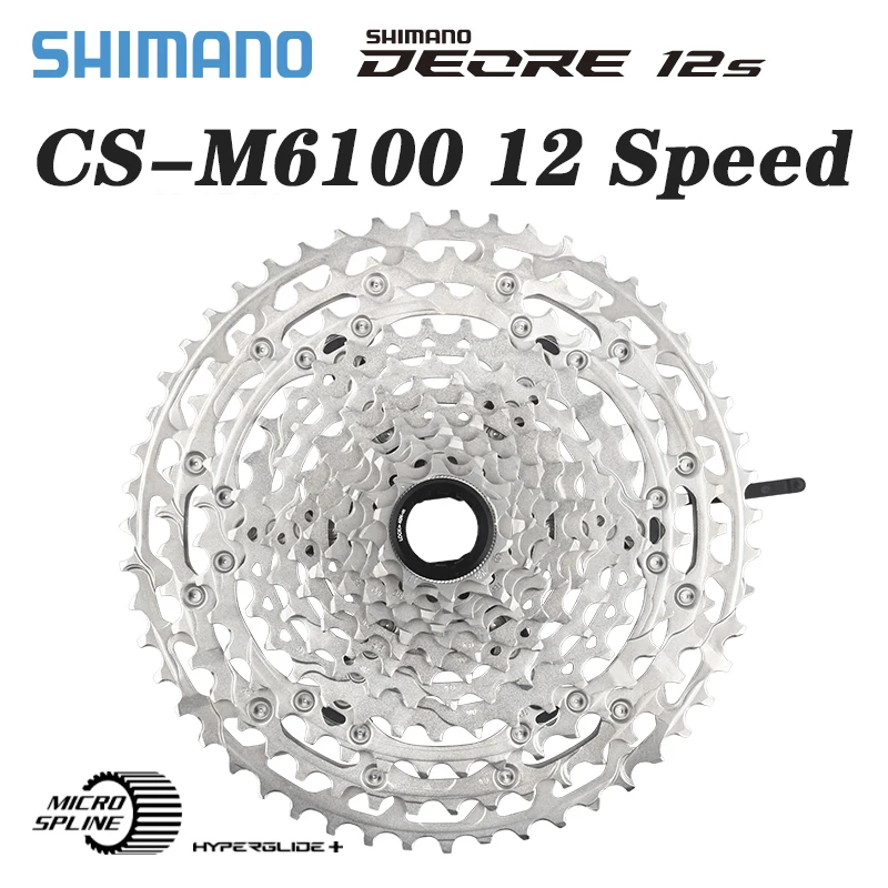 Shimano Deore M6100 12S MTB Cassette 51T Micro Spline 12V K7 Mountain Bike 12 Speed Ratchet HYPERGLIDE Bicycle MS Freewheel