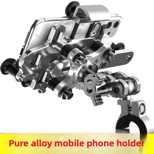 Soporte para teléfono de motocicleta de aleación de aluminio de alta gama 2025, soporte antivibración para bicicleta eléctrica resistente a los golpes