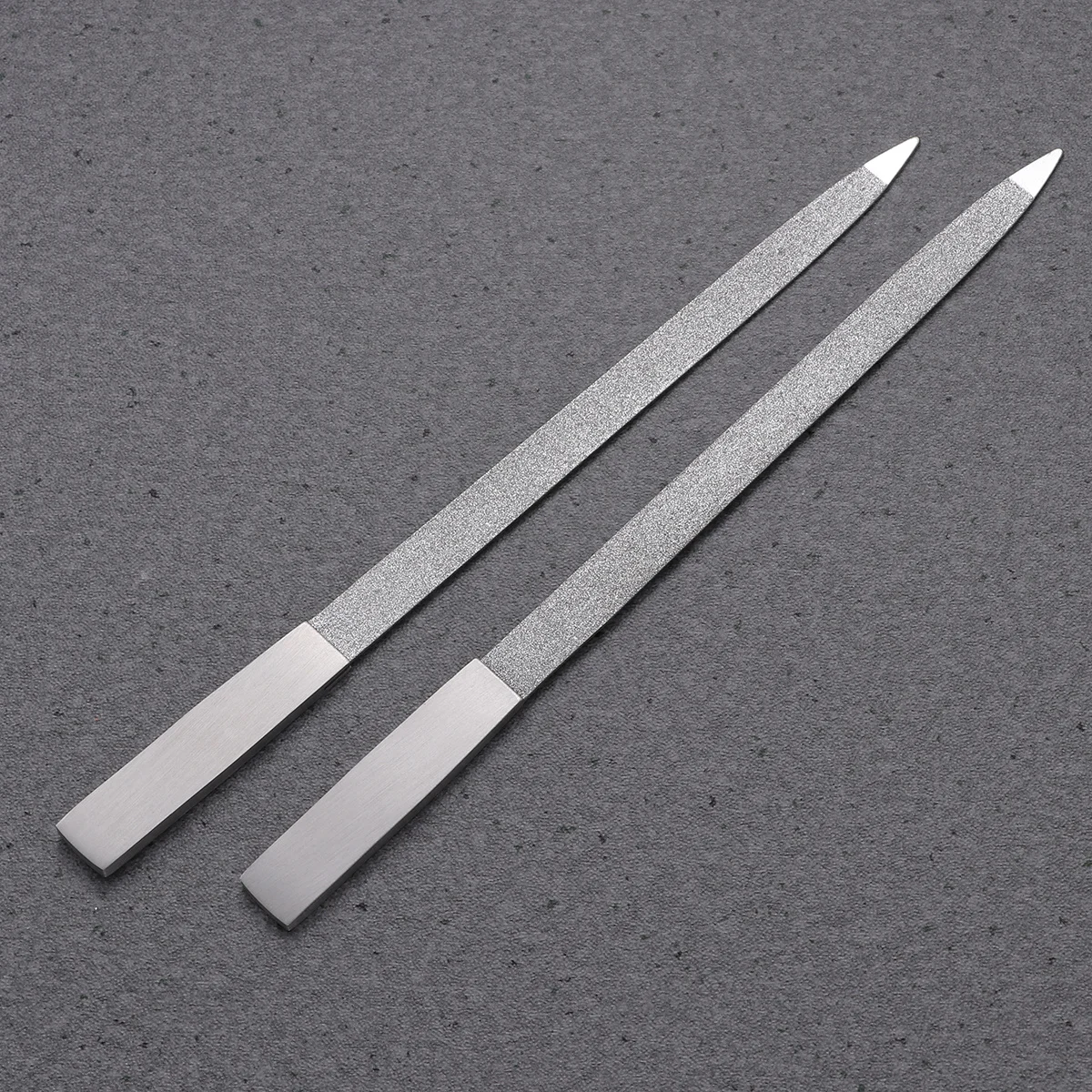 2pcs Stainless Steel File Nail Art Tool For Manicuring Sanding Polish Removal Emery Board Salon Home Use Finger Nail Files