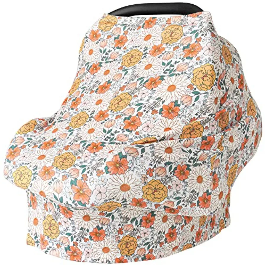 Konssy Baby Car Seat Covers- Multi-use Carseat Canopy for Babies, Stretchy Infant Carseat Cover Boy, Shower Gifts for Unisex Bo