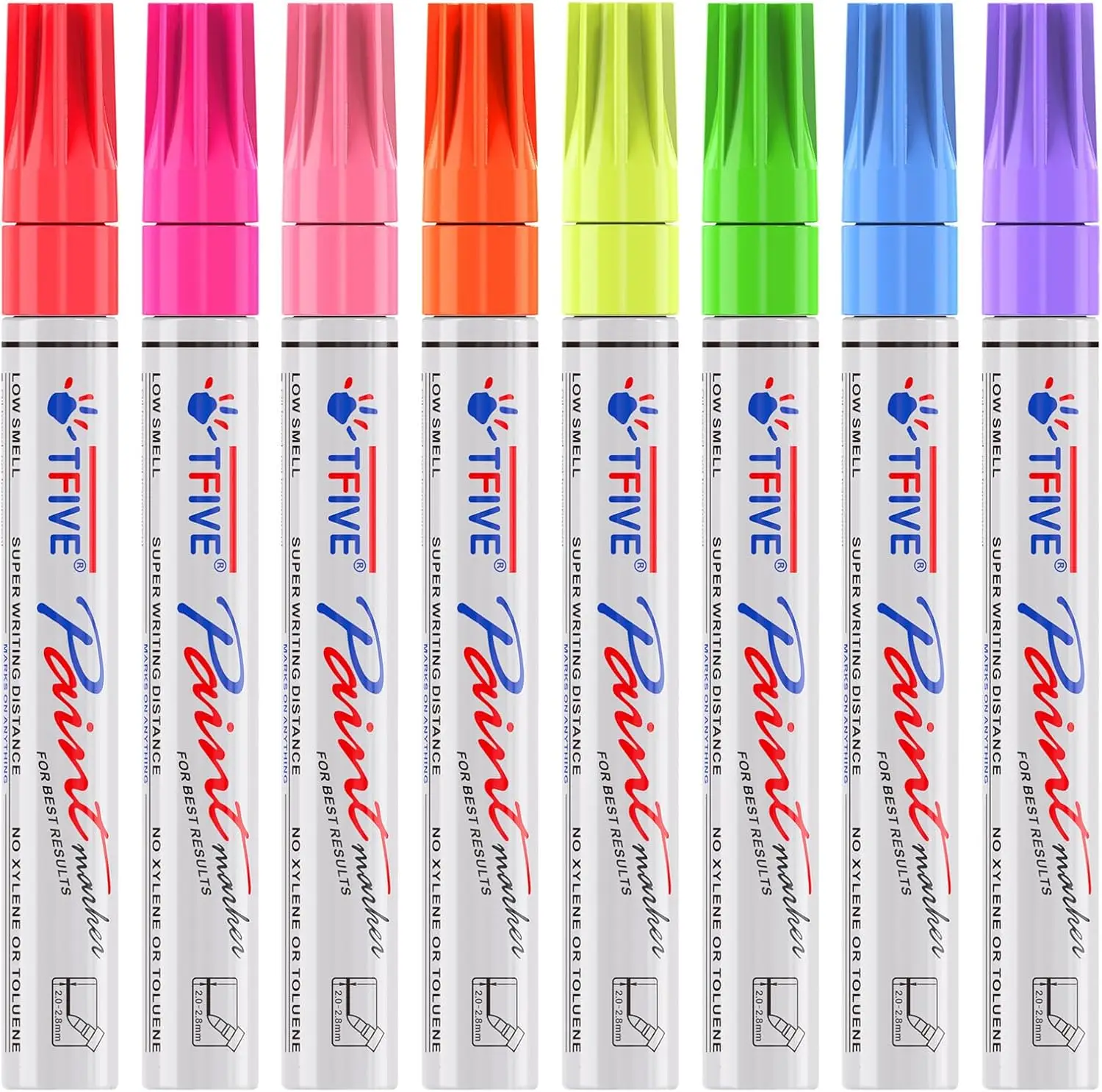 

8 Colors Neon UV Paint Pens for Blacklight - Oil-Based, Waterproof Permanent Markers for Rock Painting, DIY Art, Scrapbooking, Glass