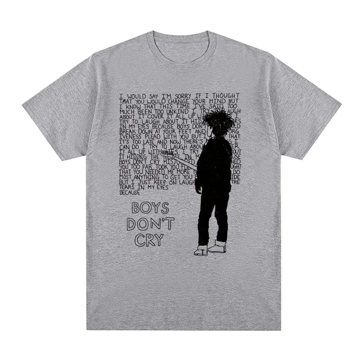 Vintage Y2k Fashion T-shirt Thhee Curree Robert Smith Boys Don't Cry T Shirt Music Graphic Print Casual Loose Streetwear Unisex