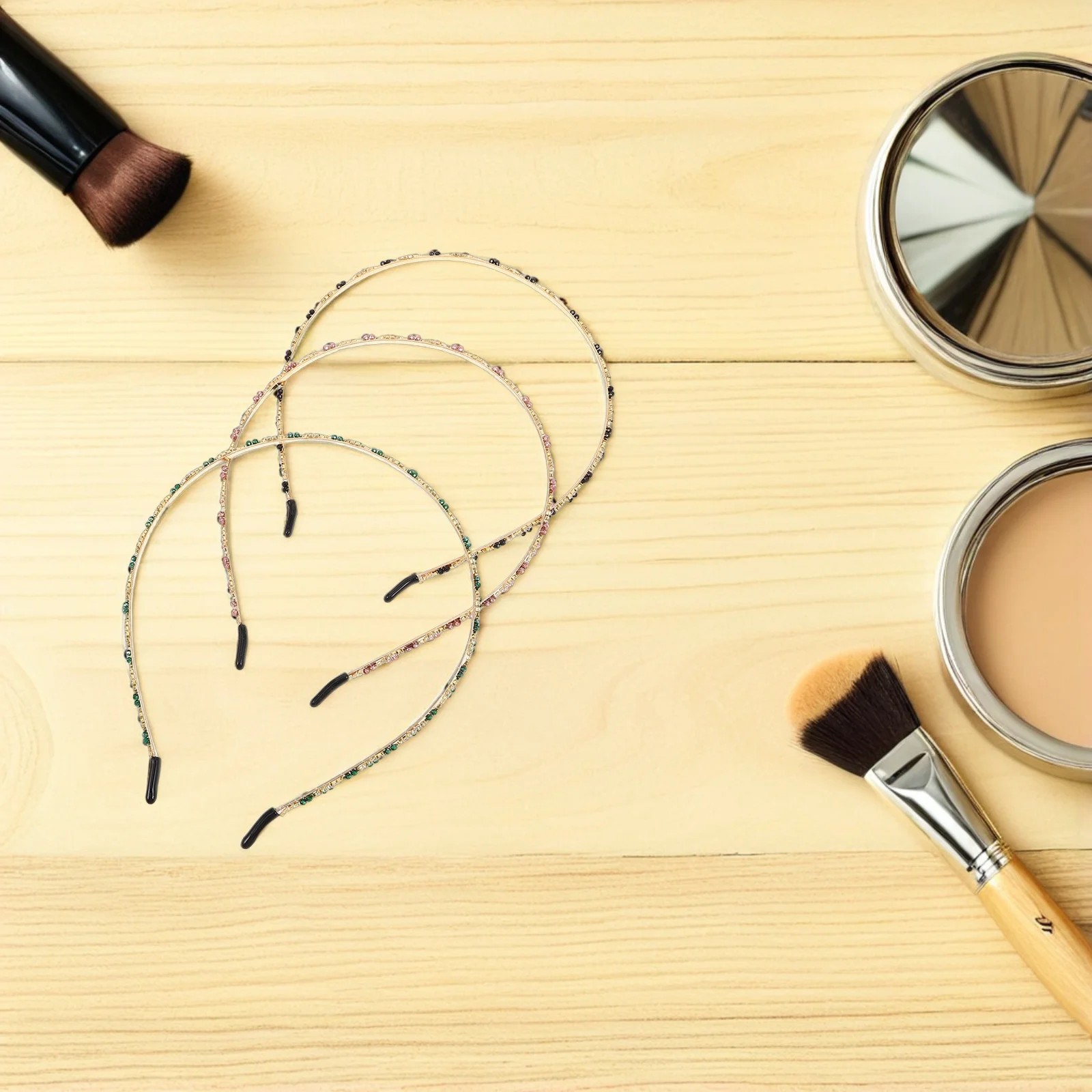 

3Pcs Rhinestone Headband Thin Embellished Crystal Hairband Bridal Wedding Party Hair Accessories Women Headband Rhinestone