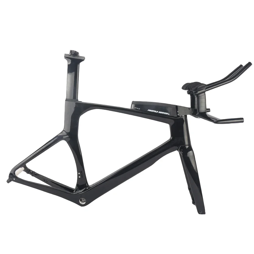 TT Carbon Frame 700*32C Flat Mounted Disc Brake Bicycle Frames Adjustable Rest Handle Height Matte TT Bike Frameset